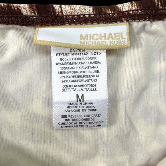 Micheal Kors Brown Tiger Print Tankini - Picture 6 of 10